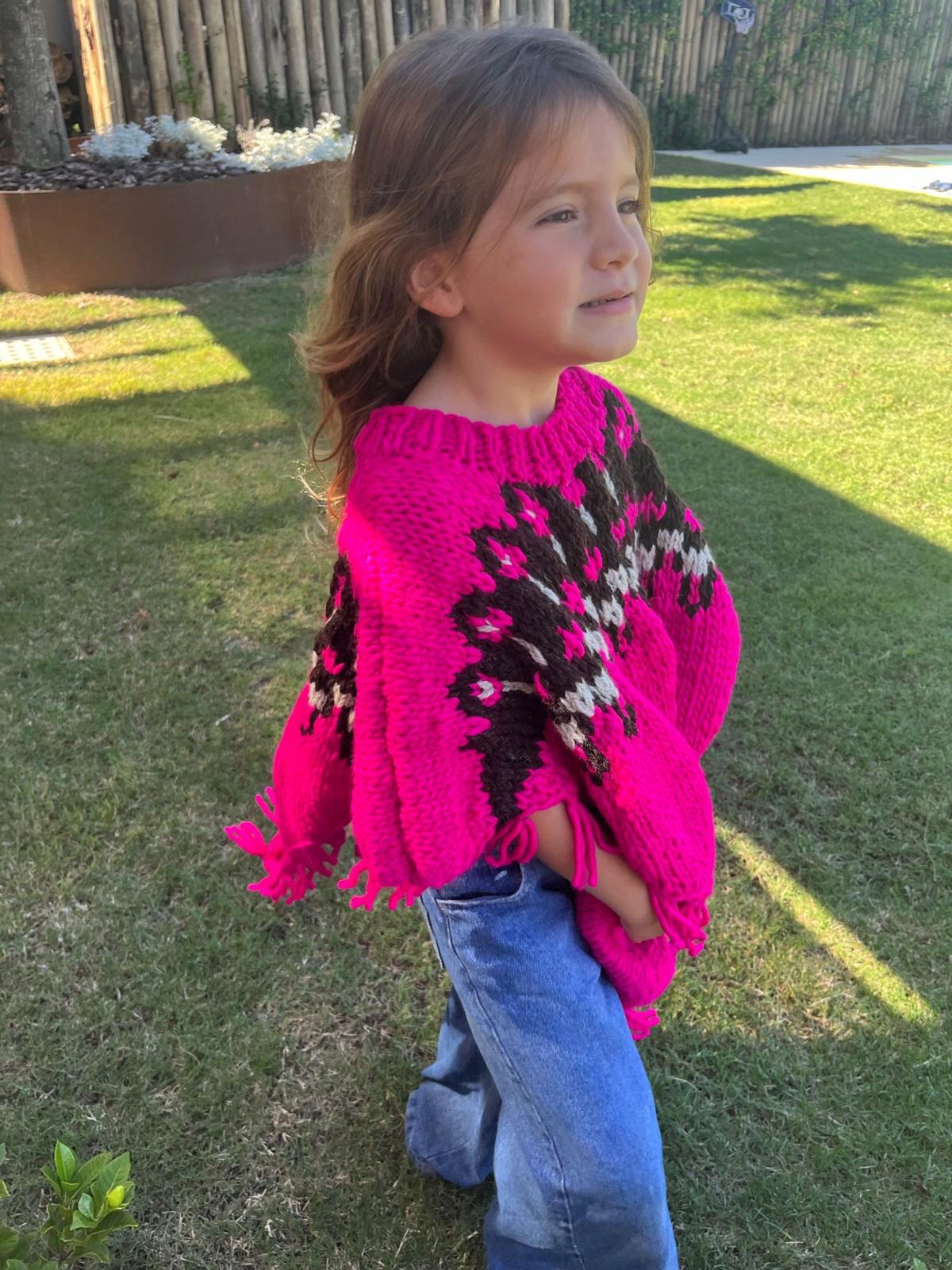 Poncho Elena - Talle L (7 a 8 años).