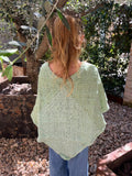 Poncho telar Verde Agua